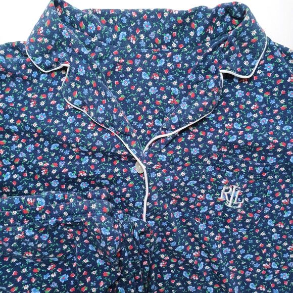 Lauren Ralph Lauren Pajamas Womens Large Cottage Floral Preppy Sleep Embroidered - Picture 1 of 11